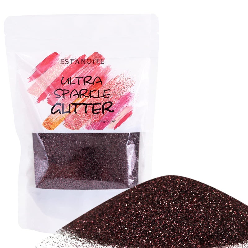 Estanoite Holographic Fine Glitter  150g Multipurpose Extra Fine Craft Glitter for Resin Arts and Crafts  Body Nail Art Eye Face Hair  Holographic Glitter for Epoxy Tumbler  Slime Making (Burgundy) - Image 1
